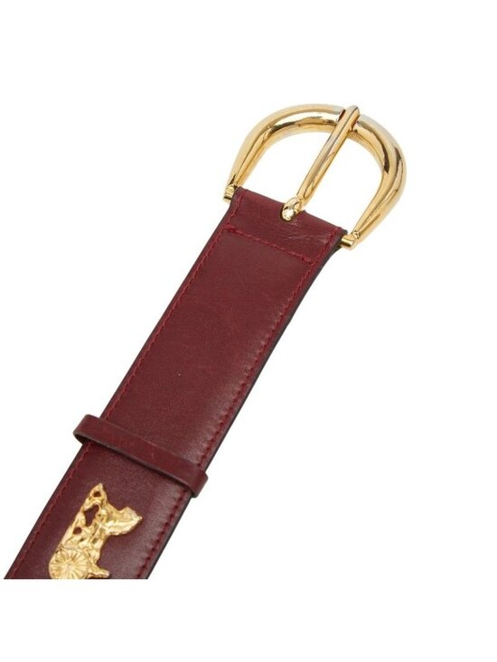 Celine Vintage Carriage Belt 70 Wine Red Bordeaux Leather main image 7
